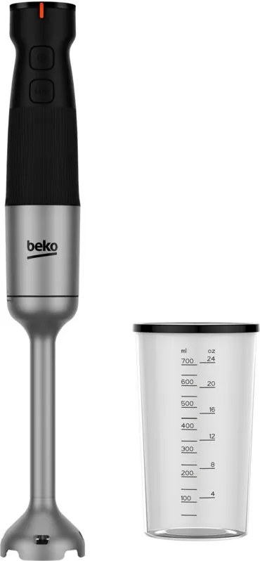 Set Frullatore ad Immersione Beko Sirius Line HBA81762BX da 750 W con Bicchiere Graduato da 700 ml, Tritatutto in Vetro con 2 Lame in Acciaio Inox,