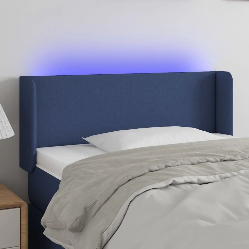 Testiera A Led Blu 103x16x78/88 Cm İn Tessuto /