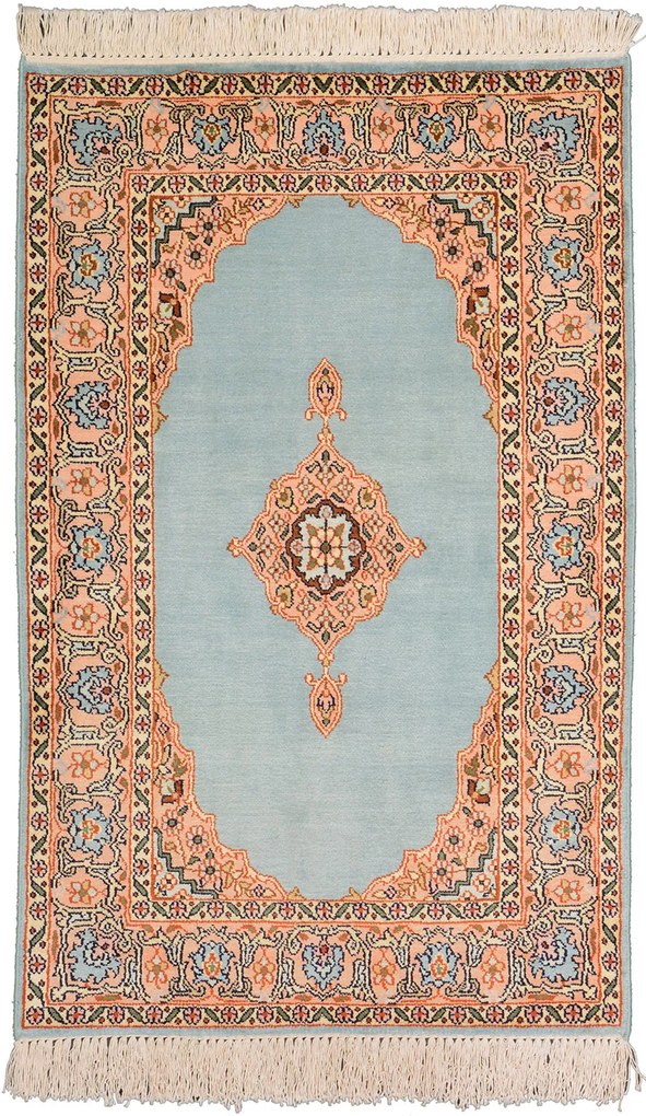 Cashmere Silk Tappeto 60 x 100 Beige (Indian) Annodato A Mano
