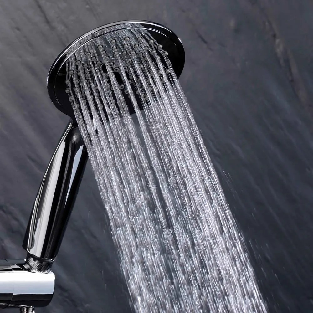 Set per doccia color argento opaco in plastica con doccetta 70 cm Hydro – douceur d'intérieur