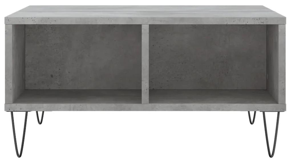 Tavolino da salotto grigio cemento 60x60x30cm legno multistrato