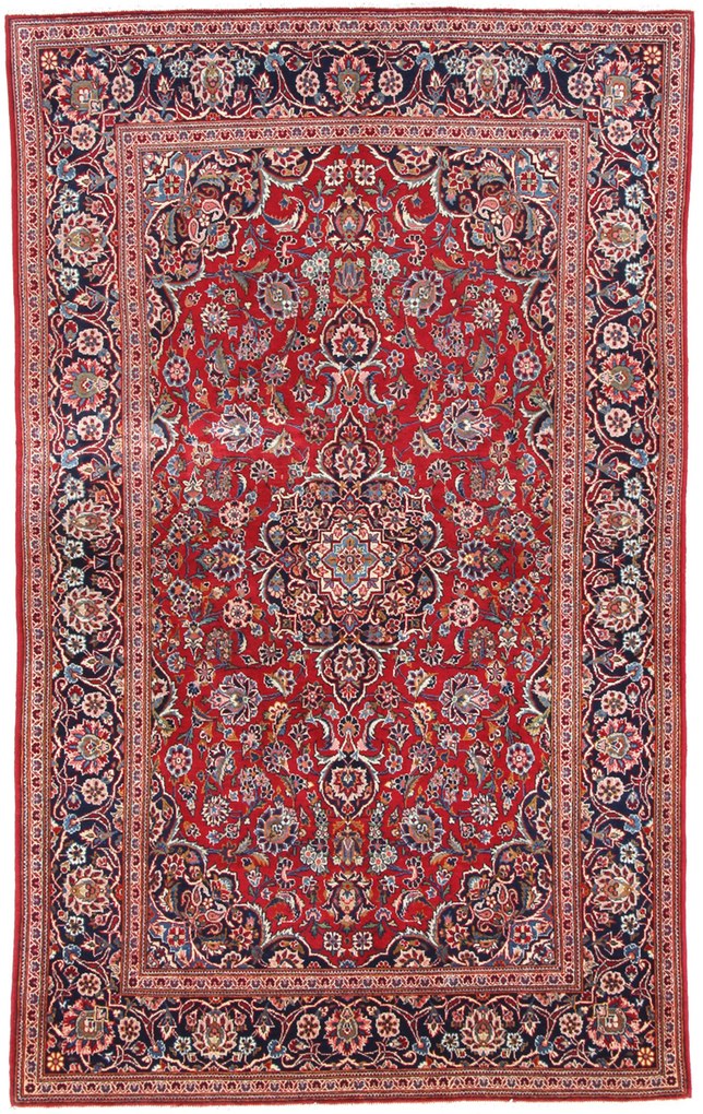 Kashan Tappeto 220x130 (Iran) Annodato A Mano