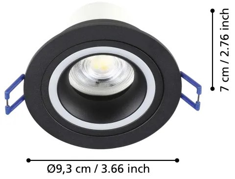 Eglo 900764 - LED RGBW Lampada da incasso dimmerabile CAROSSO-Z 4,7W/230V nero