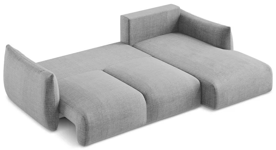Divano angolare grigio chiaro allungabile (con penisola a destra/con chaise lounge) Leila – Makamii