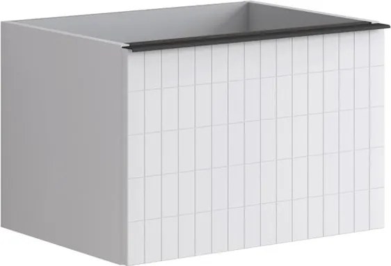 Mobile da bagno sospeso sotto lavabo L 60 x H 40 x P 45.5 cm bianco laccato, 2 cassetti Pixel grid