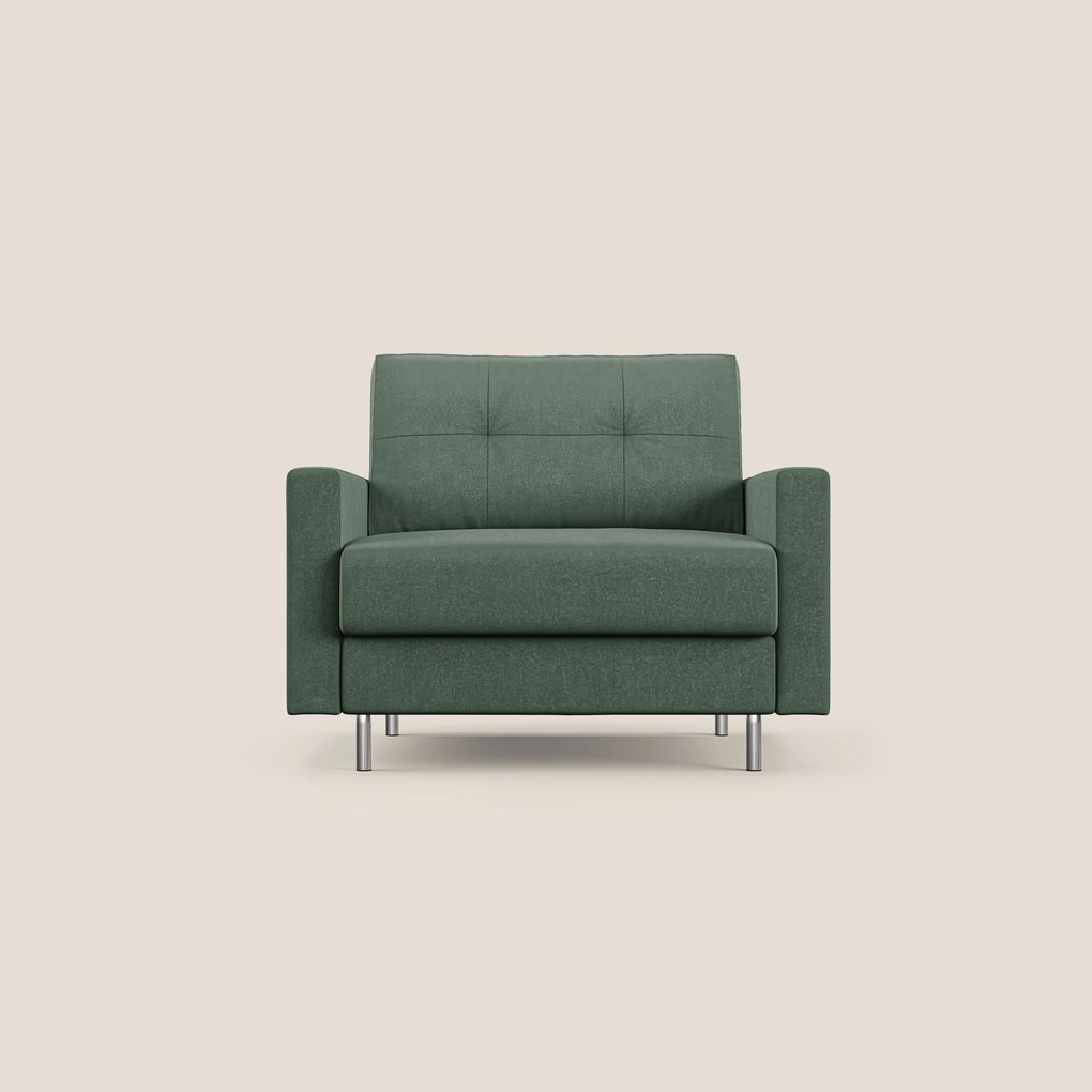 Megan poltrona letto in microfibra smacchiabile T11 verde