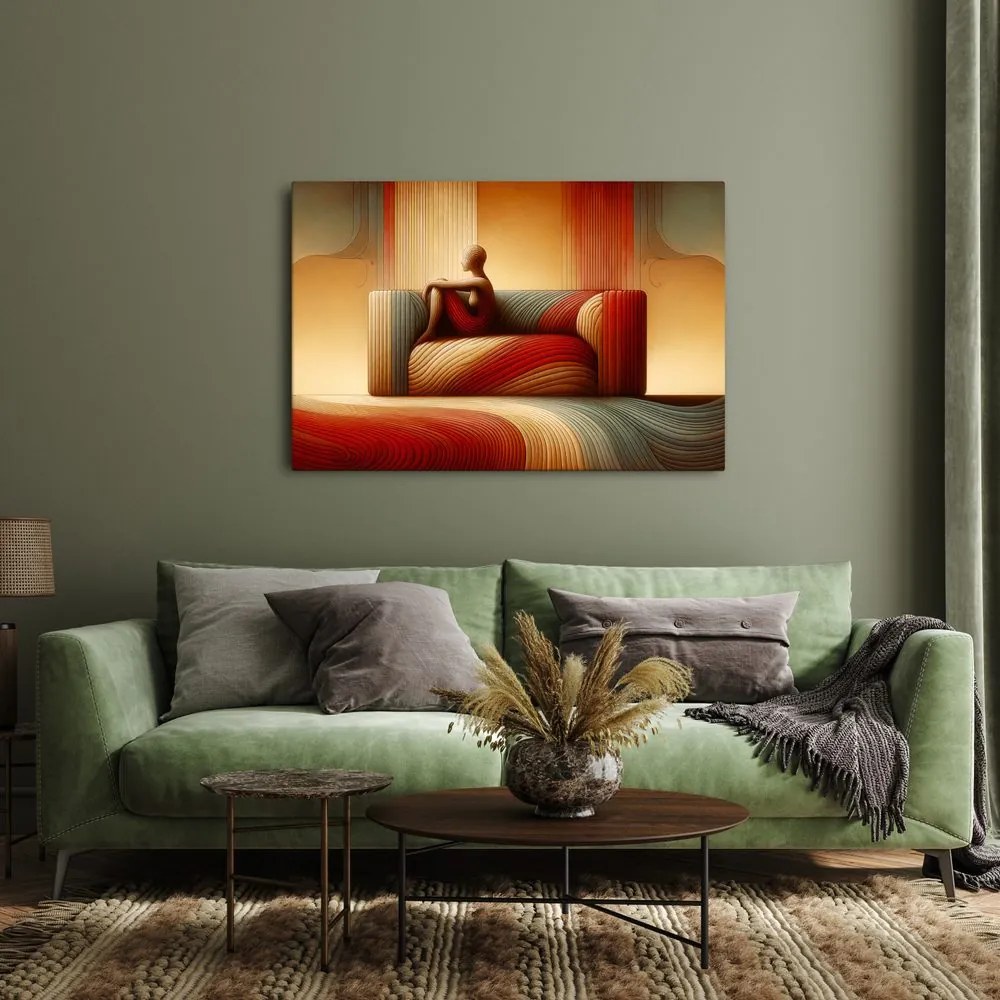 Quadro su tela – Linee astratte in toni caldi