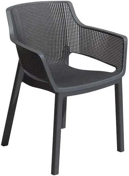 Sedia Elisa Keter – Impilabile, Moderna, Per Interno ed Esterno, Graphite