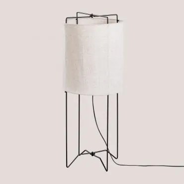 Lampada Da Terra In Lino Alfie Beige Lino - Sklum