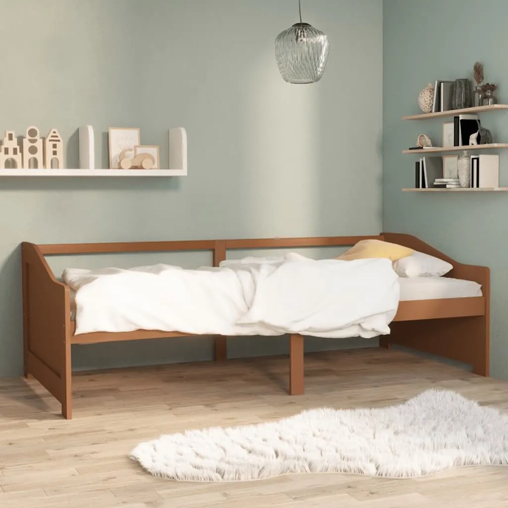 Divano letto a 3 posti miele in legno massello di pino 90x200cm