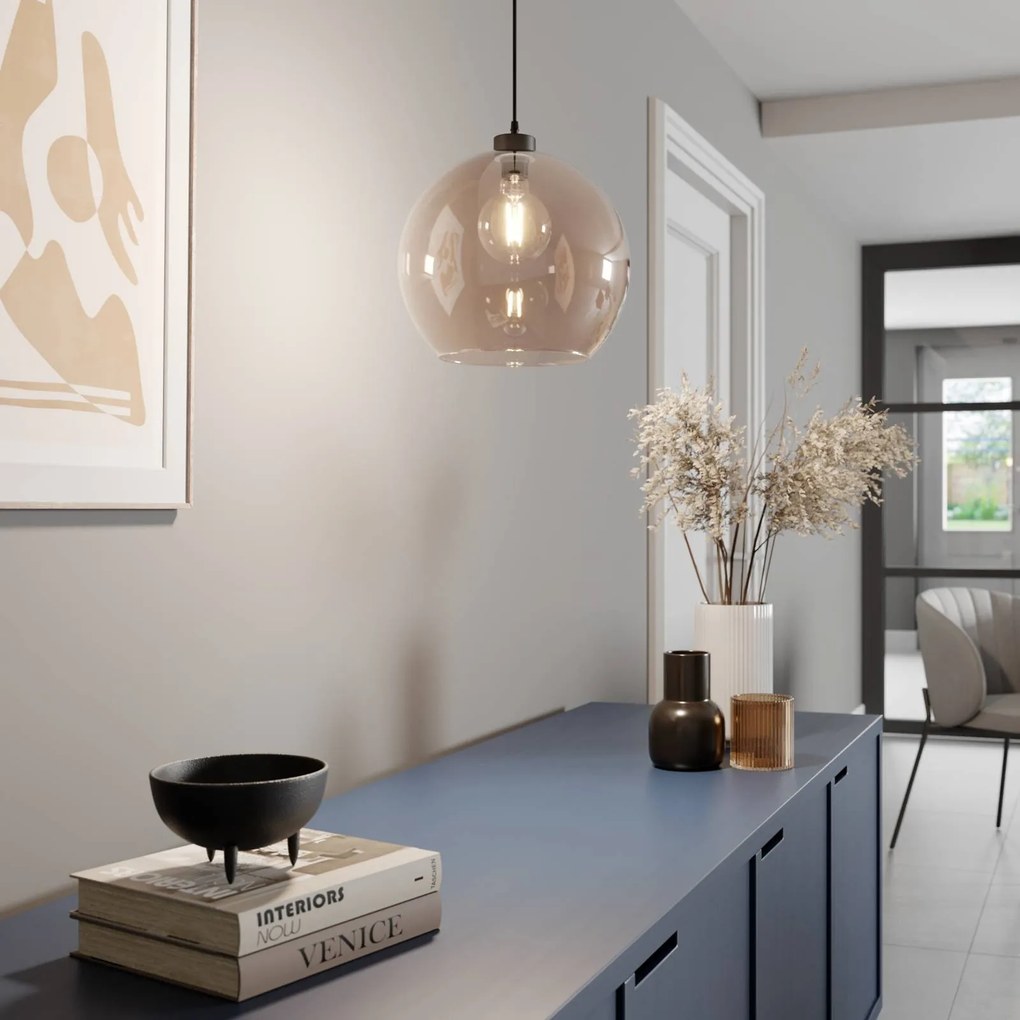 Euluna Lampada a sospensione Cubus, 1 luce, ambra
