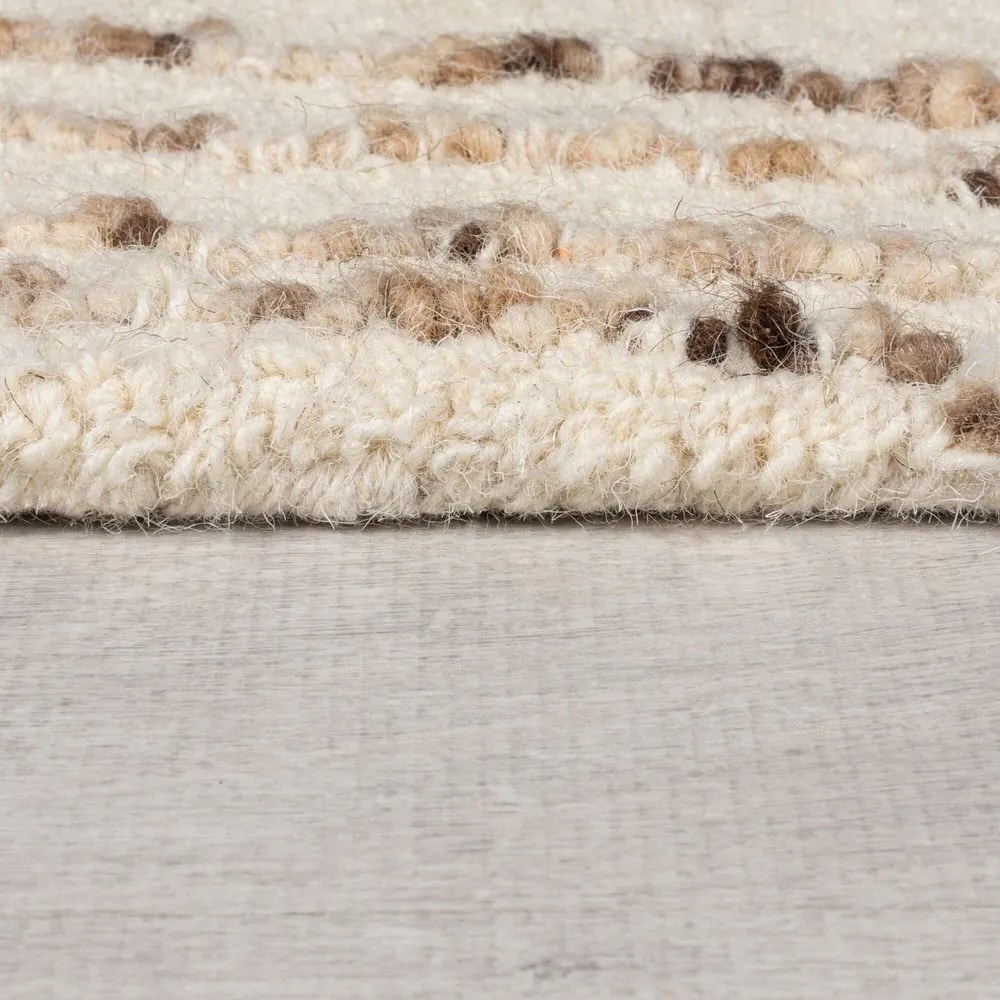 Tappeto in lana marrone e crema 200x290 cm Abstract Swirl - Flair Rugs