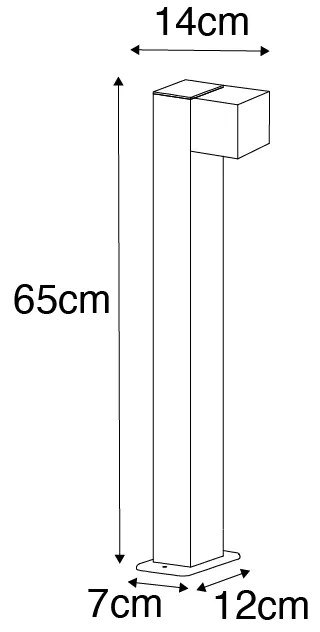 Lampada da terra da esterno industriale nera 65 cm IP44 - Baleno