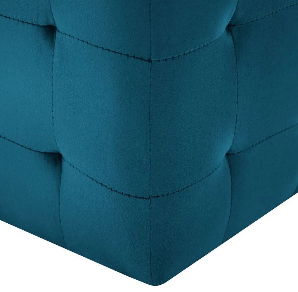 Pouf 2 pz blu 30x30x30 cm in velluto