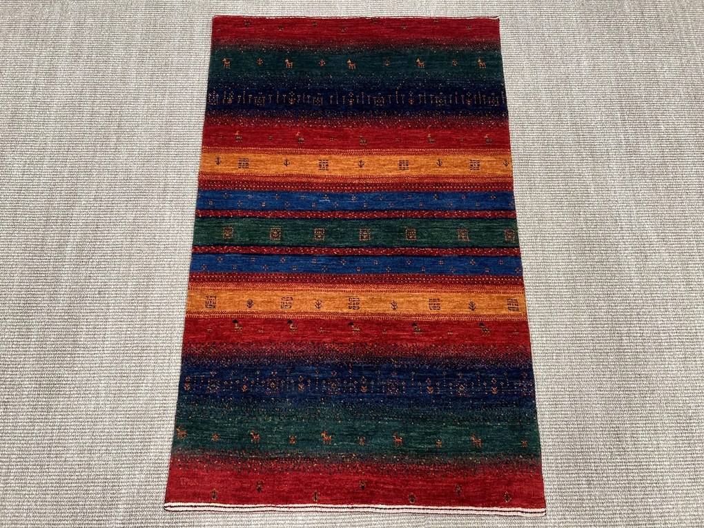 Loribaft Tappeto persiano 80 x 130 Verde (Iran) Annodato A Mano