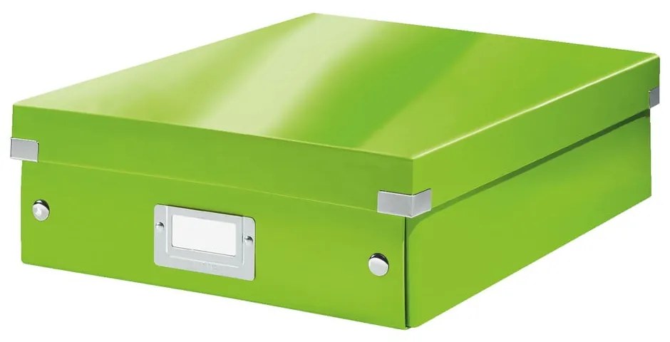 Scatola di cartone verde con coperchio 28x37x10 cm Click&amp;Store - Leitz