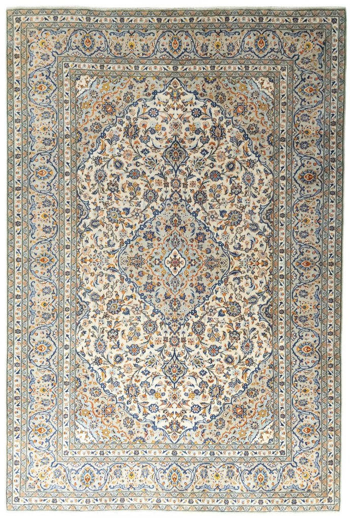 Kashan Tappeto persiano 370x240 Beige (Iran) Annodato A Mano