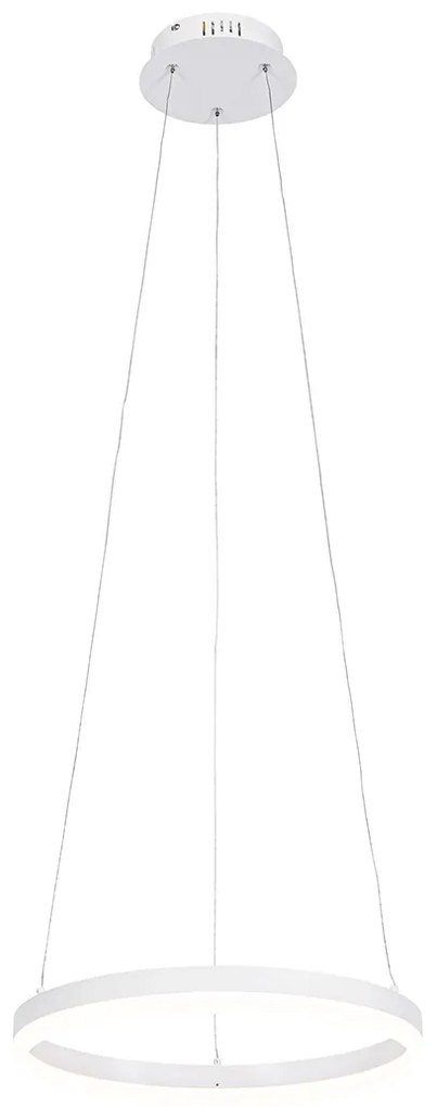 Lampada a sospensione di design bianca 40 cm incl. LED dimmerabile a 3 livelli - Anello
