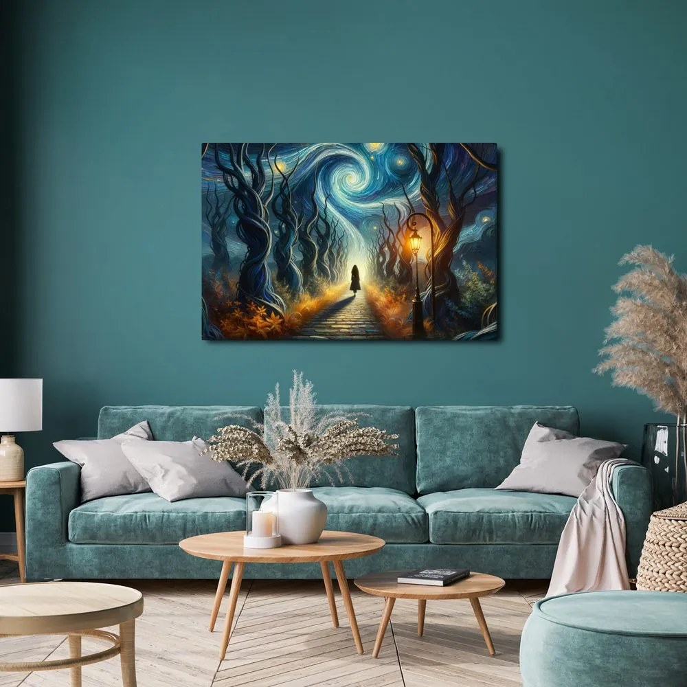 Quadro su tela – Sentiero verso la notte stellata