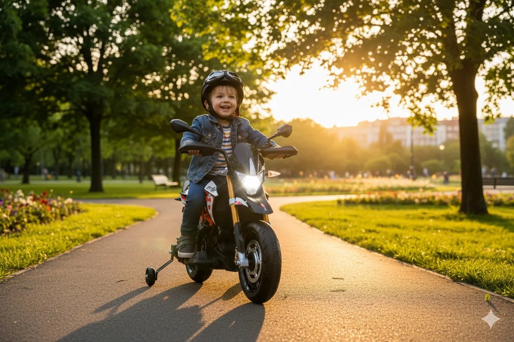 Moto Elettrica per Bambini 12V con Licenza Aprilia Dorsoduro Rossa...