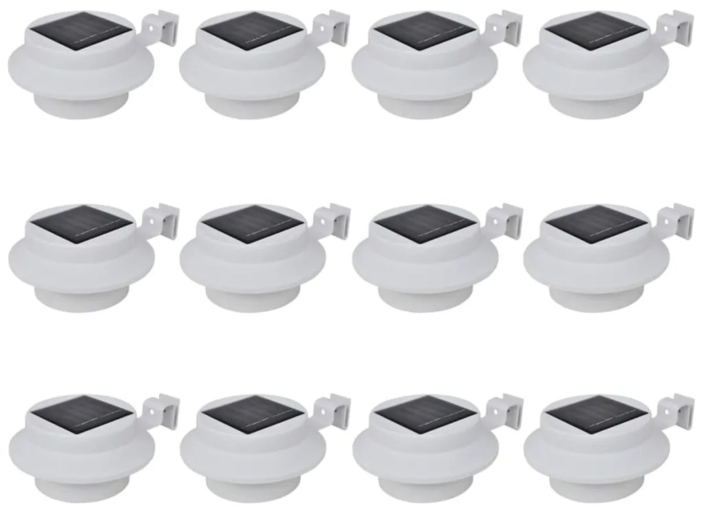 Lampade Solari Da Esterno Per Recinzioni 12 Pz Led Bianco /