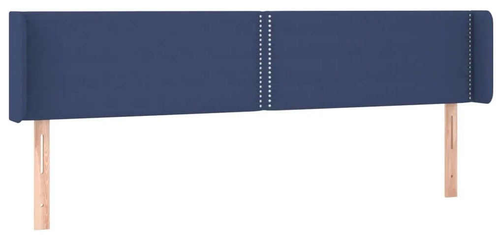 Testiera ad orecchio blu 163x16x78/88cm in tessuto