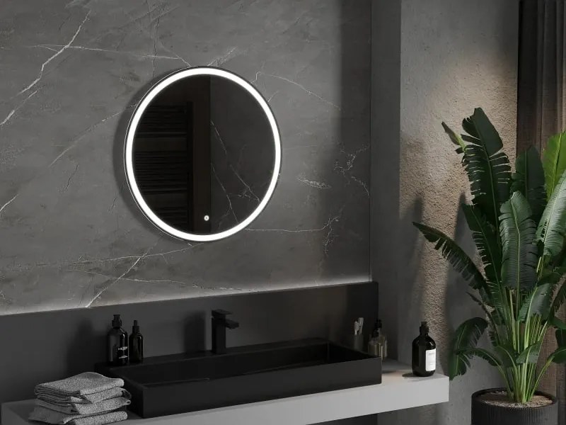 Mexen Gobi specchio da bagno retroilluminato, rotondo 70 cm, LED 6000K, antiappannamento - 9801-070-070-611-00