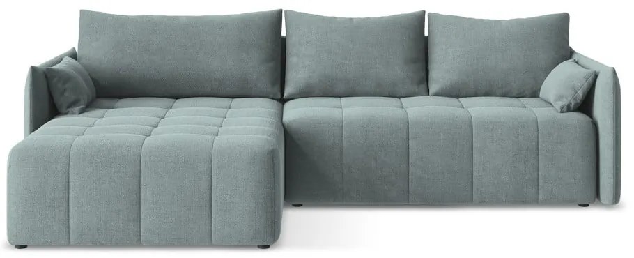 Divano angolare blu allungabile/con contenitore (con penisola a sinistra/con chaise lounge) Moku – Makamii