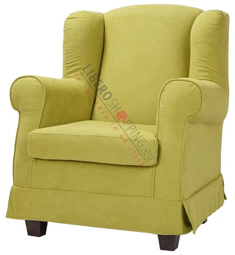 Poltrona imbottita BERGERE in tessuto sfoderabile Lime