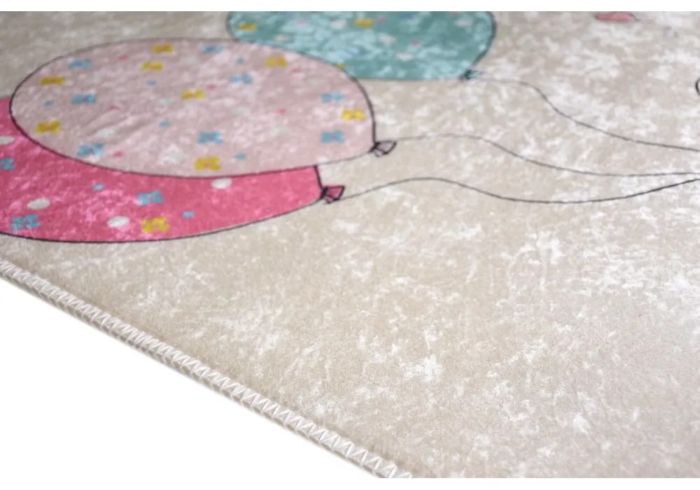 Tappeto per bambini rosa e avorio lavabile 160x230 cm Girl &amp; Baloons – Vitaus