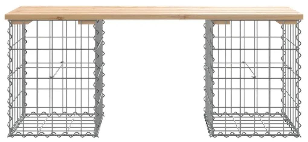 Panca giardino design gabbione 103x31x42 cm legno massello pino