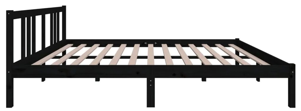 Giroletto nero in legno massello 160x200 cm