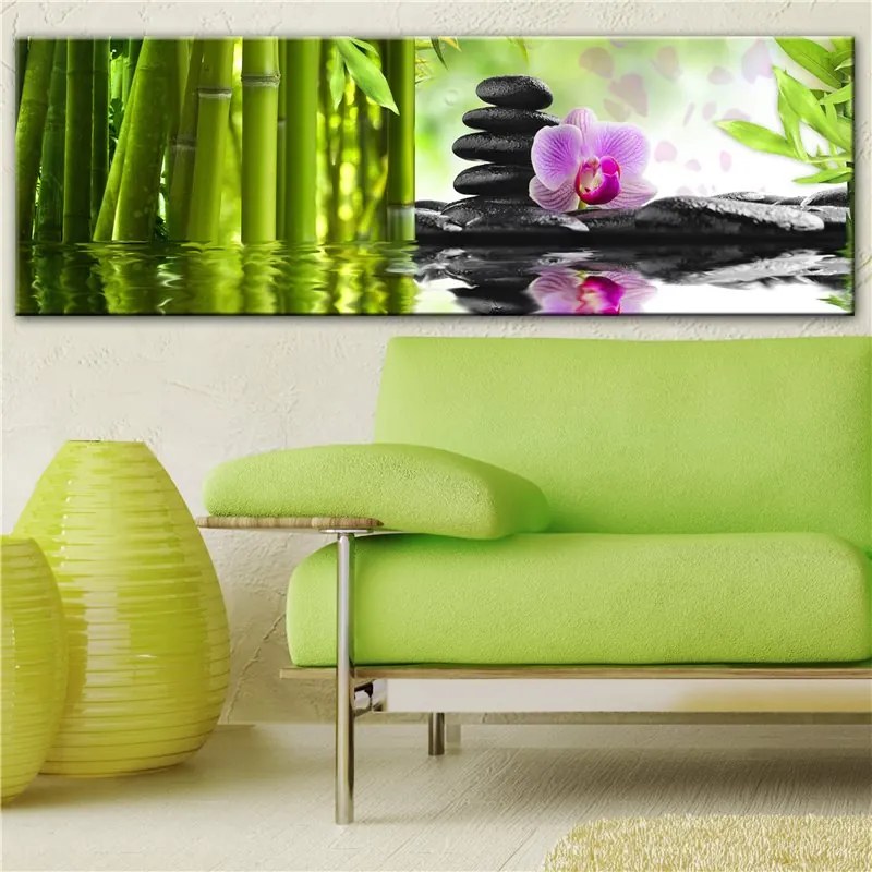 Quadro Terra Zen  Colore Rosa, Dimensioni e Misure 135x45