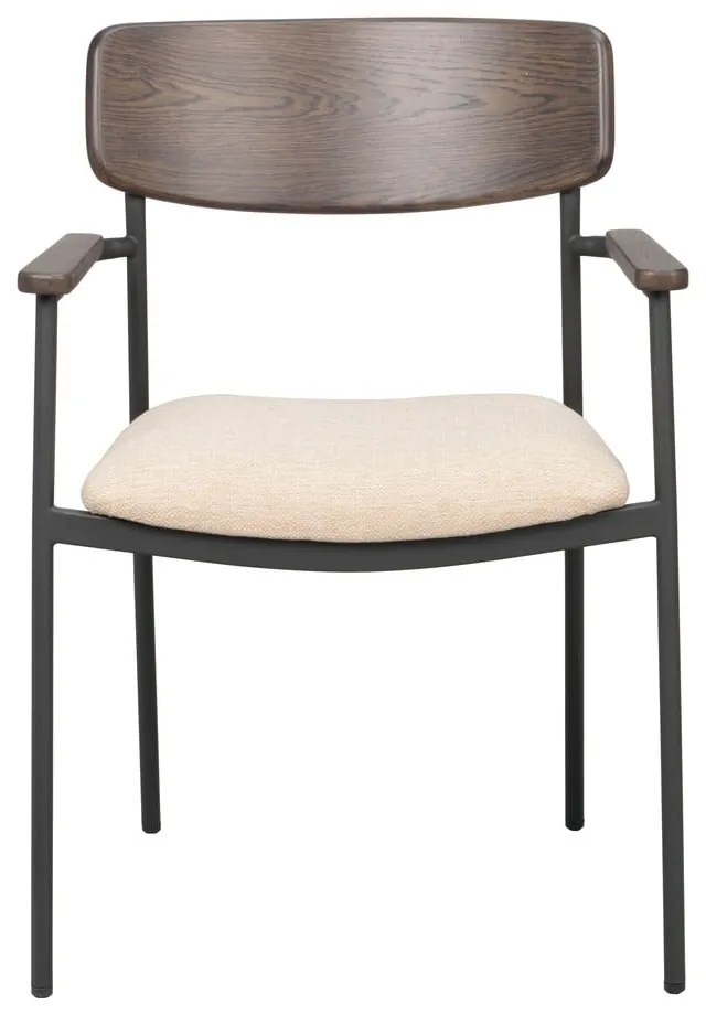 Sedie da pranzo color crema e marrone scuro in un set di 2 pezzi Maymont - Rowico