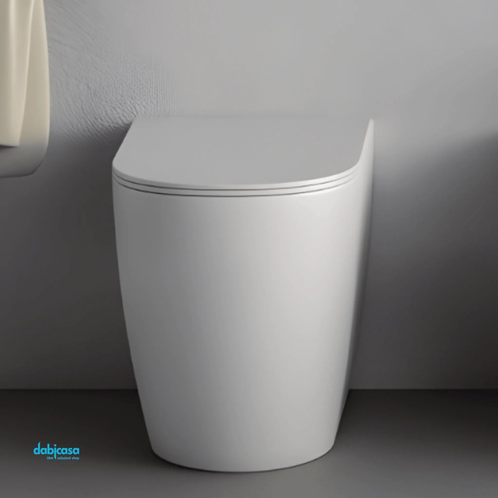 Nic Design "Pin" Wc Da Terra Filo Muro Senza Brida Bianco Lucido