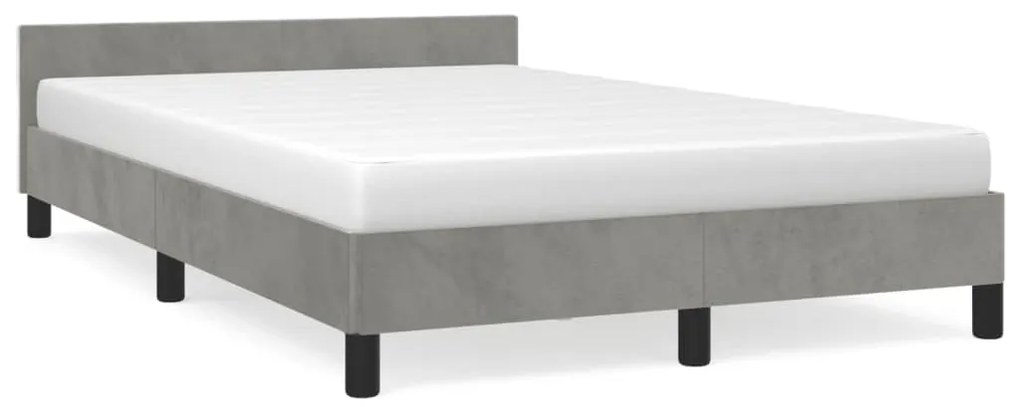 Giroletto Senza Materasso Grigio Chiaro 120x190 Cm Velluto /