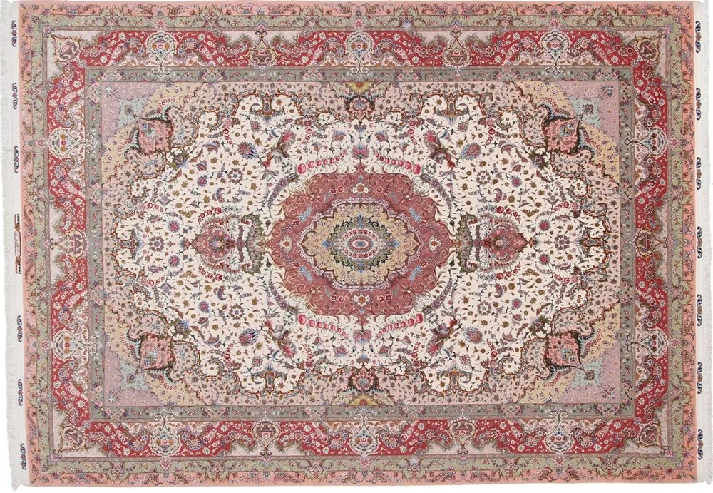 Tabriz Tappeto 250 x 350 Rosa (Iran) Annodato A Mano