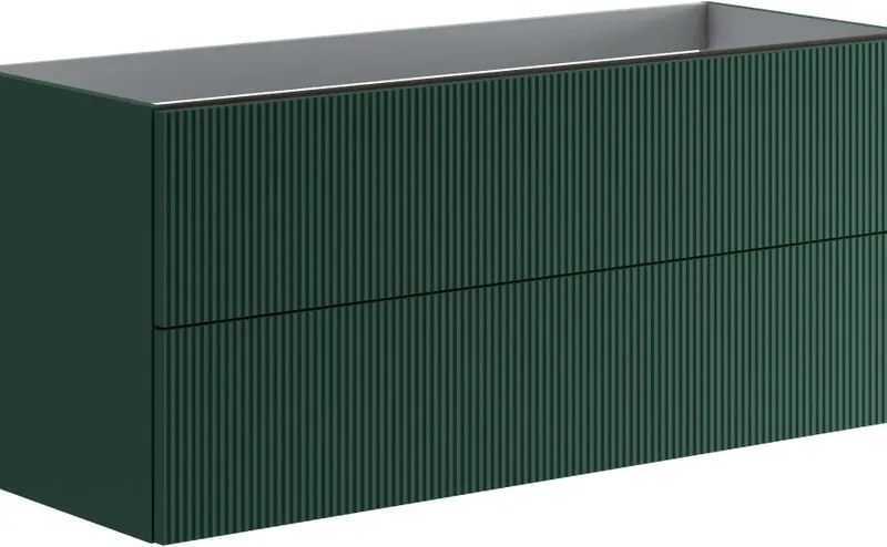 Mobile da bagno sospeso sotto lavabo L 119.5 x H 50 x P 45.5 cm verde opaco, 2 cassetti Opera