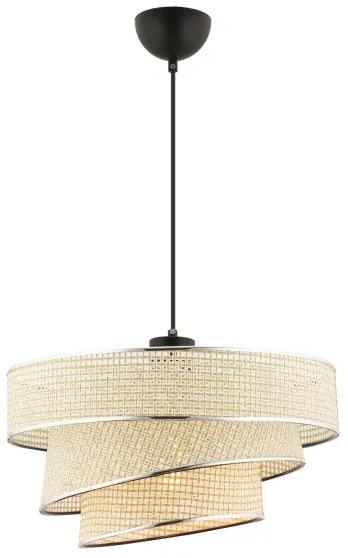 Lampadario a sospensione con cavo COUPER 1xE27/60W/230V crema/cromo lucido