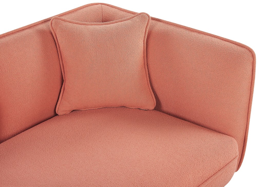 Chaise longue destra bouclé rosa pesca CHEVANNES Beliani