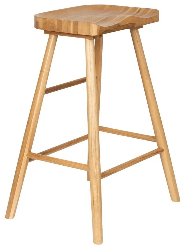 Sedia da bar di colore naturale in rovere massiccio (altezza della seduta 65,5 cm) Vander – White Label