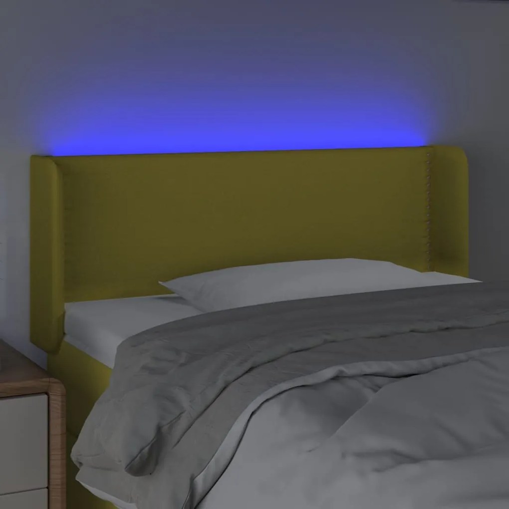 Testiera a led verde 83x16x78/88 cm in tessuto