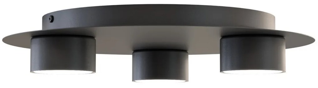 Lampada da soffitto in acciaio BOLX 3 nera 3xGX53