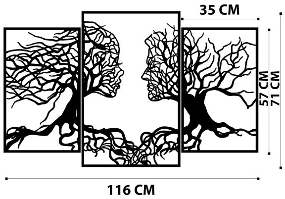 Decorazione da muro 116x71 cm Albero della Vita metallo