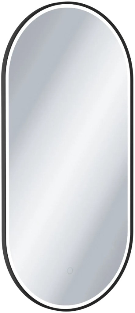 Excellent Corido specchio 50x100 cm ovale con illuminazione con tappetino riscaldante nero DOEX.CO100.050.BL