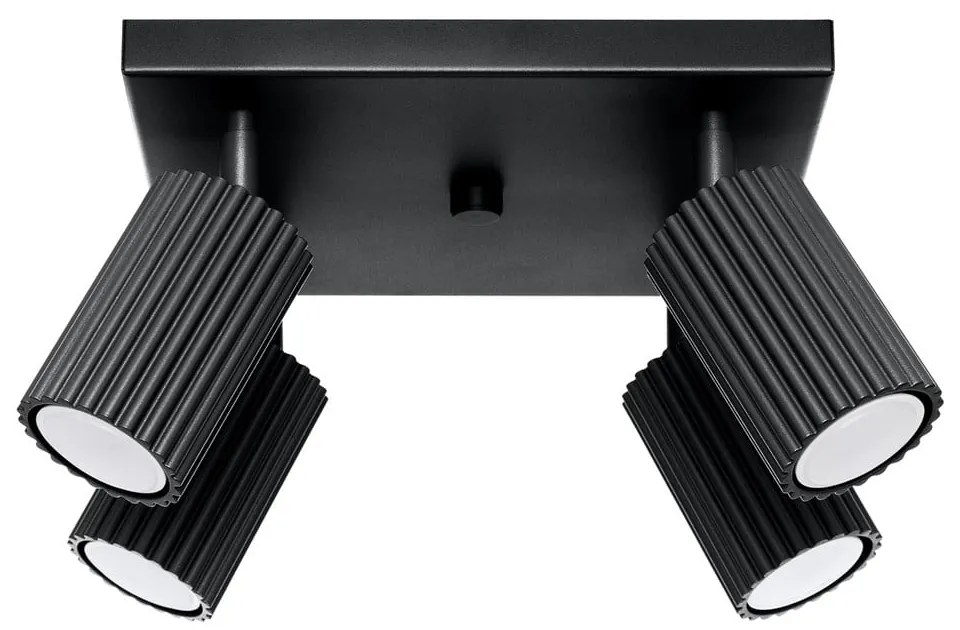 Faretto nero in metallo ø 6,5 cm Gleam – Sollux