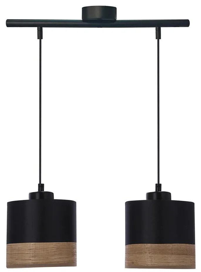 Lampadario a sospensione con filo PORTO 2xE27/60W/230V nero/marrone