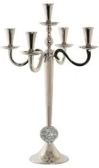 Candelabro DKD Home Decor Argentato Acrilico Alluminio Cromato 30 x 30 x 47 cm