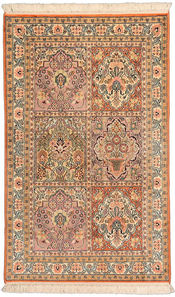 Cashmere Silk Tappeto orientale 120x80 Beige (Indian) Annodato A Mano