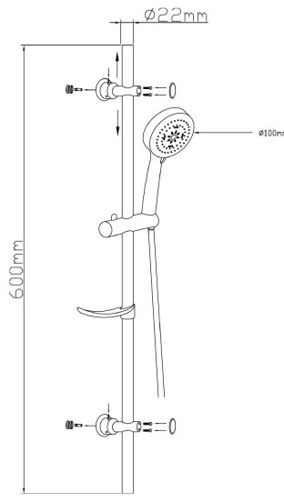 Aqualine - Set da doccia SUNRA cromo lucido